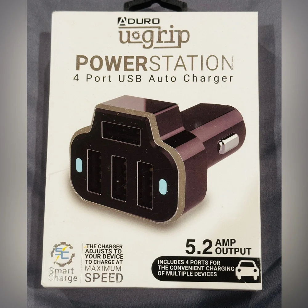 ADURO PowerStation 4 Port USB Auto Charger 5.2 Amp Output in Box Smart Charge